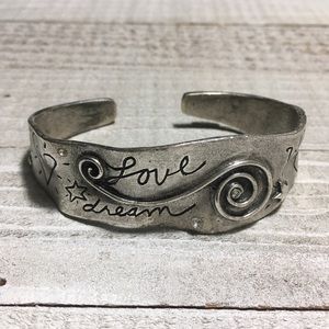 Chico’s Love Metal Silver Bangle Bracelet